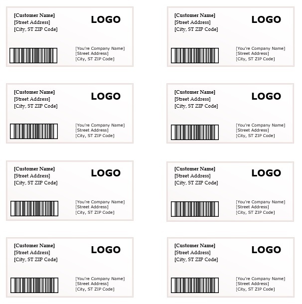 shipping label template free word